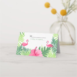 Tischnummer Pink Flamingo Tropical Aloha Platzkarte