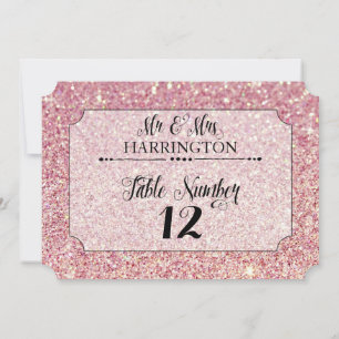 Tischnummer Pink Glitter Mr. & Mrs. Modern Fab