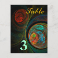 Tischnummer Postkarte