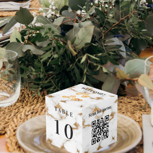 Tischnummer QR-Codeliste Marmorlogo Würfel
