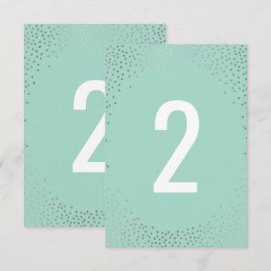 TISCHNUMMER rustikale Mini Konfetti Silber Mint