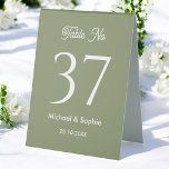 Tischnummer Sage Green Wedding Tischaufsteller<br><div class="desc">Hochzeit Tischnummer Sign in Sage Green und Weiß. Jede Tischnummer muss separat erstellt werden,  um eine separate Tischnummer zu erstellen und dann zum Warenkorb zu fügen und für jede Zahl zu wiederholen. Karo mehr Produkte mit diesem Design in der Kollektion unten.</div>