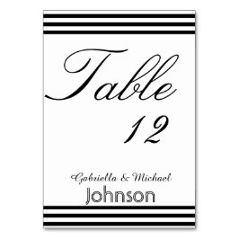 Tischnummer Schwarz/Weiß