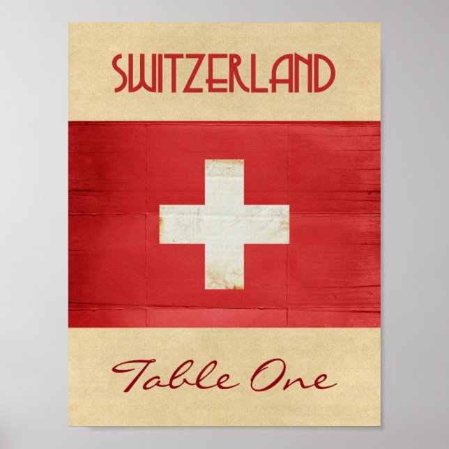 Tischnummer Schweiz Poster (Vorne)