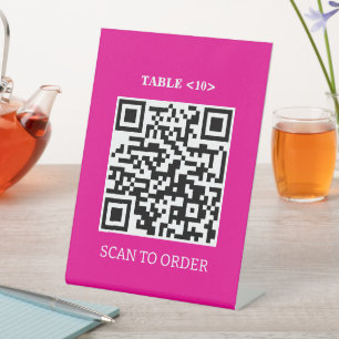Tischnummer-Signierung, QR-Codeprüfung zum Bestell Sockelschild