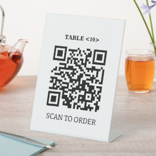 Tischnummer-Signierung, QR-Codeprüfung zum Bestell Sockelschild