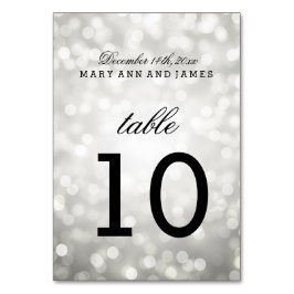 Tischnummer Silver Glitzer Lights