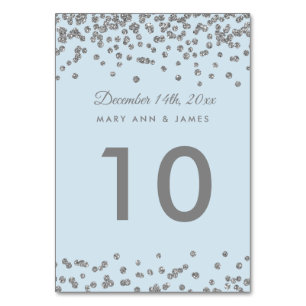 Tischnummer Silver Imitats Glitzer Confetti Ice Bl