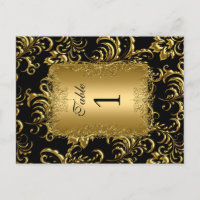 Tischnummer Sitzplätze Platzkarten Damask Gold