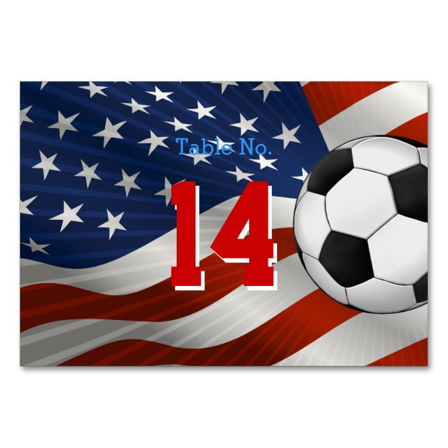 Tischnummer Soccer | USA-Flagge (Rückseite)