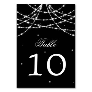 Tischnummer Sparkling String Black