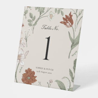Tischnummer Terracotta Sockelschild