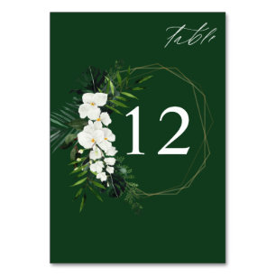 Tischnummer Tropical Palm & White Floral