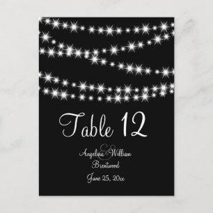 Tischnummer Twinkle Lights (schwarz)