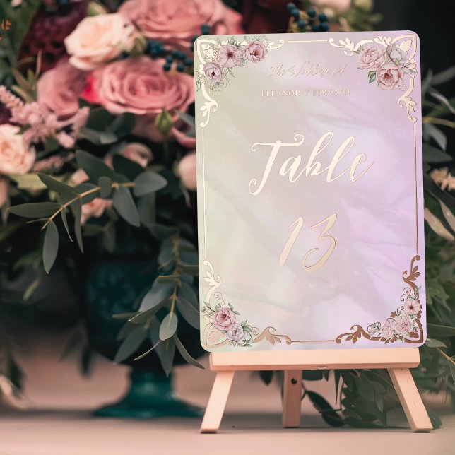 Tischnummer "Vintag Champagne Peony Foil" (Von Creator hochgeladen)