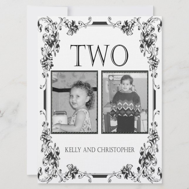 Tischnummer Vintag Weiß und Schwarzes Foto 2 (Vorderseite)