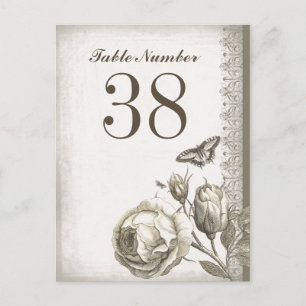 Tischnummer Vintage Karten