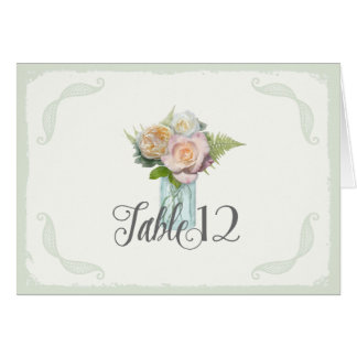 Tischnummer-Vintages rustikales Blumenmaurer-Glas