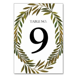 Tischnummer von handbemalten Blätter