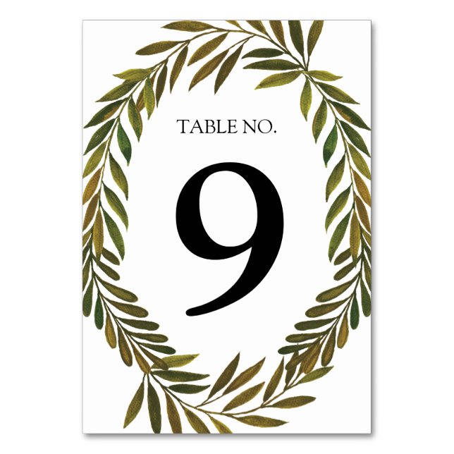 Tischnummer von handbemalten Blätter (Vorderseite)
