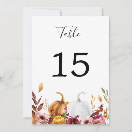 Tischnummer von Herbstpumpen