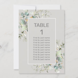 Tischnummer von Pergament- und grünen Blätter