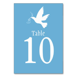 Tischnummer von Weißtaubenvogel