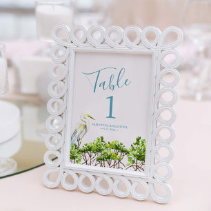 Tischnummer Watercolor Beach Hochzeit 4x6 Fotodruck