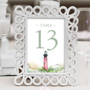 Tischnummer Watercolor Beach Hochzeit 4x6 Fotodruck