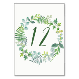 Tischnummer Watercolor Grüne