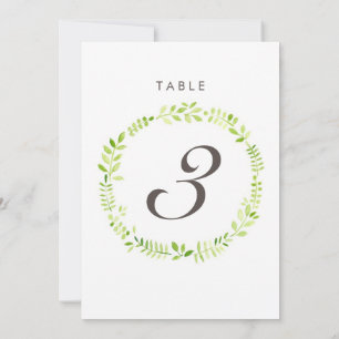 Tischnummer Watercolor Laurel
