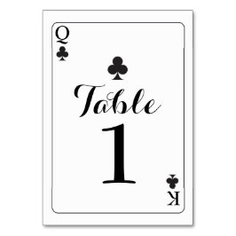 Tischnummer Wedding K Q Ace Clubs Spielkarten