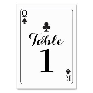Tischnummer Wedding K Q Ace Clubs Spielkarten