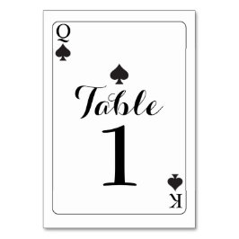 Tischnummer Wedding K Q Ace Spades Spielkarten