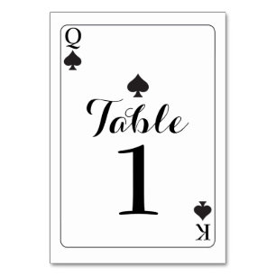 Tischnummer Wedding K Q Ace Spades Spielkarten