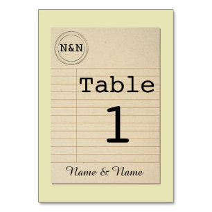 Tischnummer Wedding Notebook Library Author
