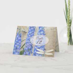 Tischnummer-Zelt-Karten-Libellen-Schmetterling mit Karte