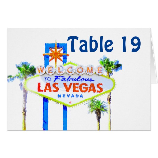 Tischnummer-Zeltkarten Las Vegas Wedding (Vorderseite (Horizontal))