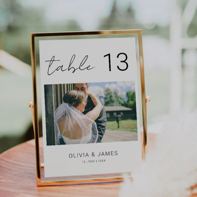 Tischnummern aus Foto, moderne Tischnummern, (Photo Table Numbers, Modern Table Numbers, Invitation)