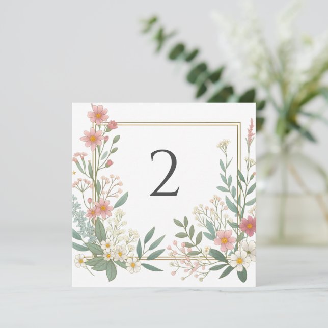 Tischnummern Blumengrenze (Stehend Vorderseite)