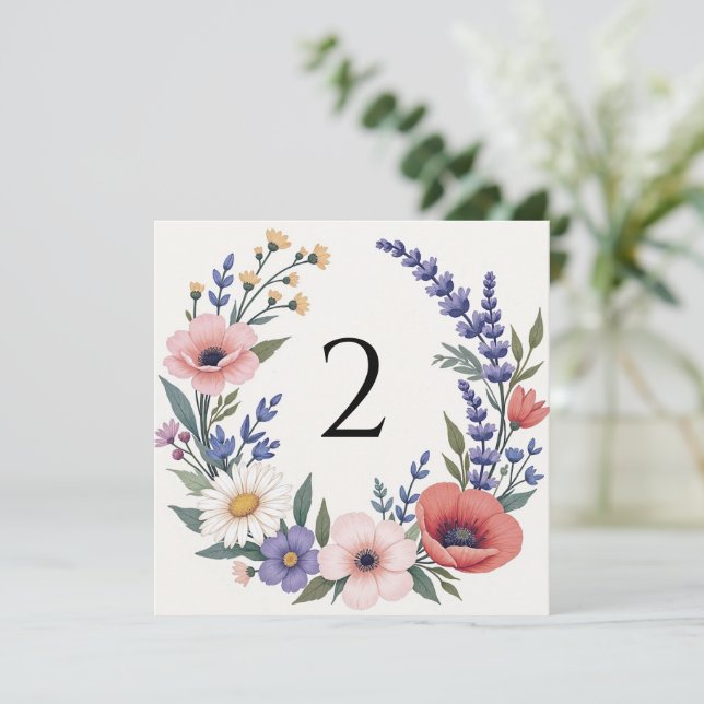 Tischnummern Blumengrenze (Stehend Vorderseite)