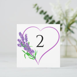 Tischnummern Blumengrenze lila Herz