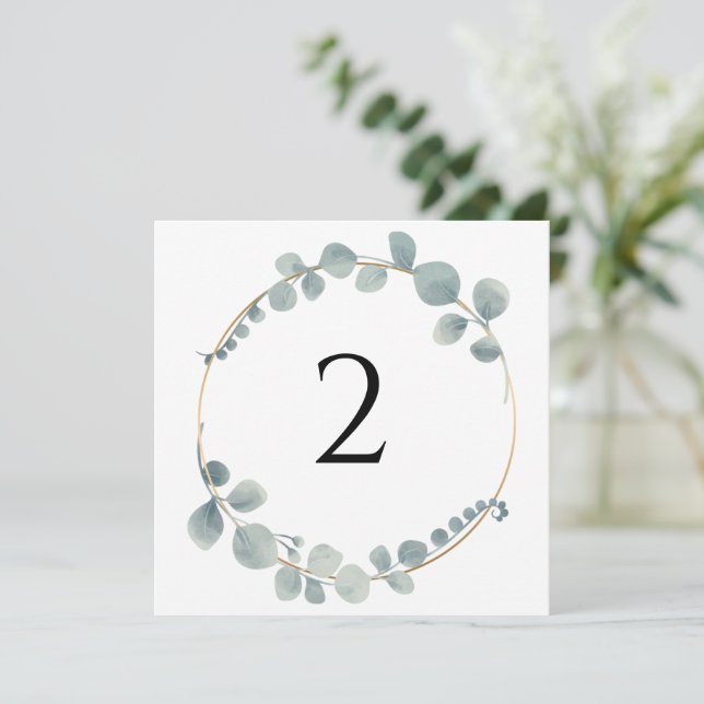 Tischnummern Blumenrahmen schlicht (Stehend Vorderseite)