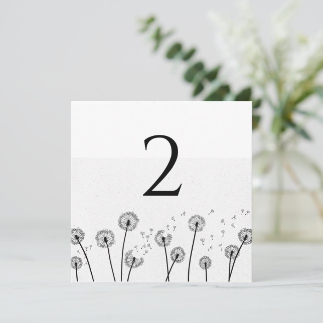 Tischnummern Blumenrahmen schlicht (Stehend Vorderseite)