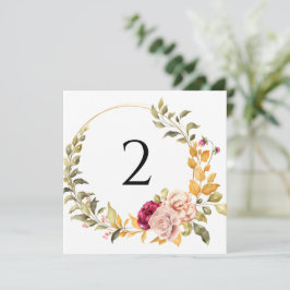 Tischnummern Blumenrahmen schlicht