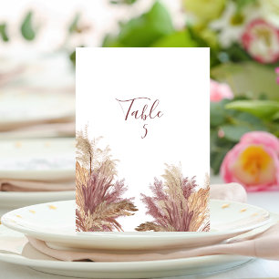 Tischnummern Card Pampas Elegance Mauve Pink