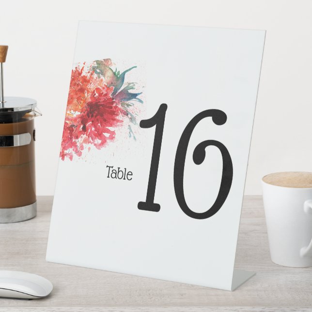 Tischnummern für Blumenzehen - Akryllisch Sockelschild (In Situ)