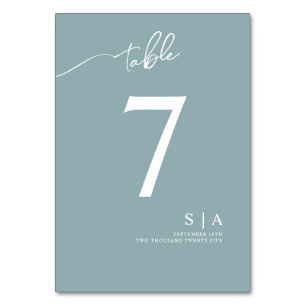 Tischnummern für eine Boho-chic Hochzeit.