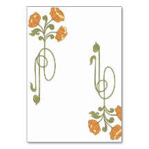 Tischnummern für Hochzeiten im Jugendstil