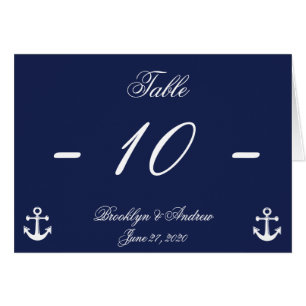 Tischnummern für Hochzeiten in Navy und White